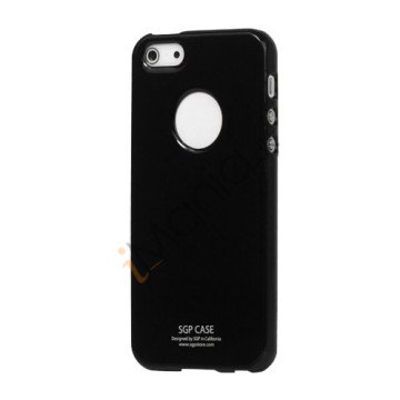 Ultra tynd Blankt Hard Cover Case til iPhone 5 - Sort