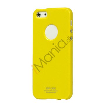 Ultra tynd Blankt Hard Cover Case til iPhone 5 - Gul