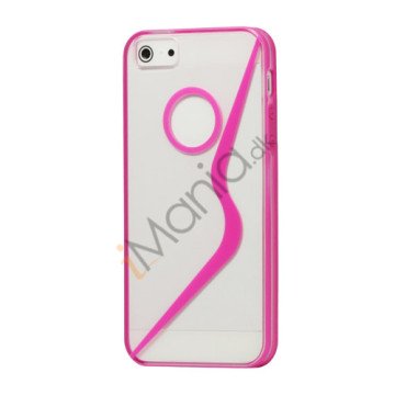 S Formet Gennemsigtig Hard Case iPhone 5 cover - Rose