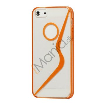 S Formet Gennemsigtig Hard Case iPhone 5 cover - Orange