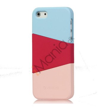 Farvelagt Triplex Slide Hard Plastic Cover Case til iPhone 5 - Baby Blå