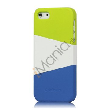 Farvelagt Triplex Slide Hard Plastic Cover Case til iPhone 5 - Grøn