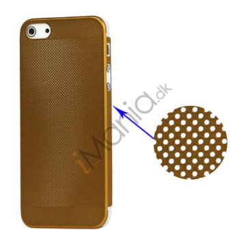 Ultra Slim Perforeret Ventileret Metal Hard Case til iPhone 5 - Gold