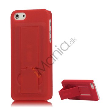 iPhone 5 Gummibelagt Hard Case med Stand - Rød