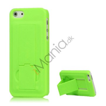 iPhone 5 Gummibelagt Hard Case med Stand - Grøn