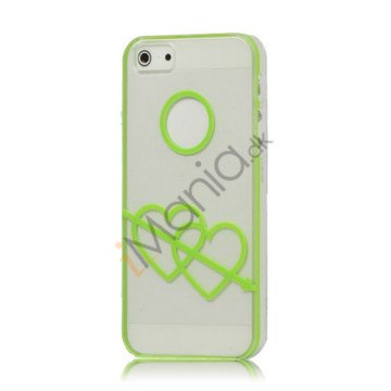 Mat Arrow of Love med Transparent Grounding Hard Case til iPhone 5 - Grøn