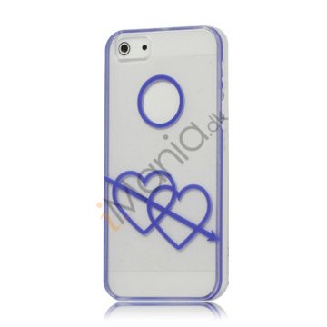 Mat Transparent Arrow of Love Hard Case iPhone 5 cover - Blå