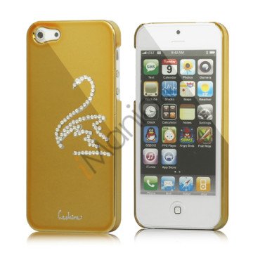 Svane Cadmieret Diamant Cover Case til iPhone 5 - Gold