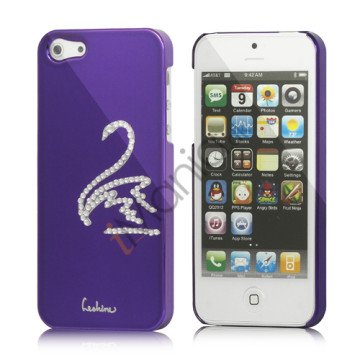 Svane Cadmieret Diamant Cover Case til iPhone 5 - Violet Lilla