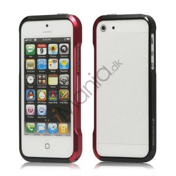 Luksus Aluminum Metal Bumper Ramme Case til iPhone 5 og 5S - Rød / Sort