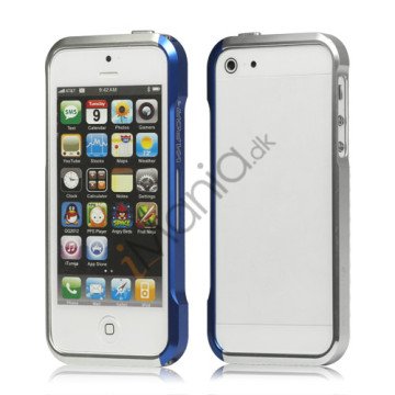 Luksus Aluminum Metal Bumper Ramme Case til iPhone 5 og 5S - Blå / Sort