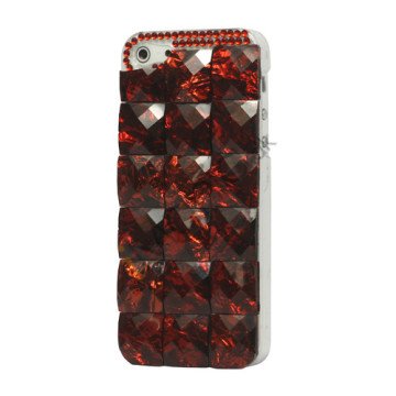 Square Gem Stone Smykkesten Hard Case iPhone 5 cover - Wine Red