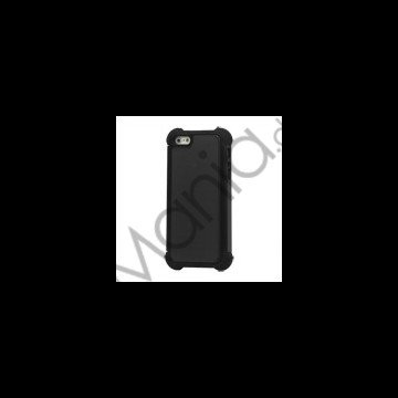 Lodrette striber Plastic og Silikone Hybrid Case til iPhone 5 - Sort