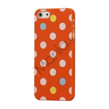 Farvet Polkaprik Hard Case iPhone 5 cover - Orange