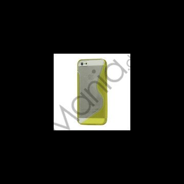 Populært S-line Plastic & TPU Combo Cover Case til iPhone 5 - Transparent / Gul