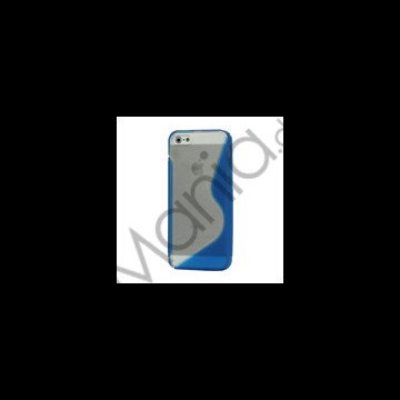 Populært S-line Plastic & TPU Combo Cover Case til iPhone 5 - Transparent / Blå