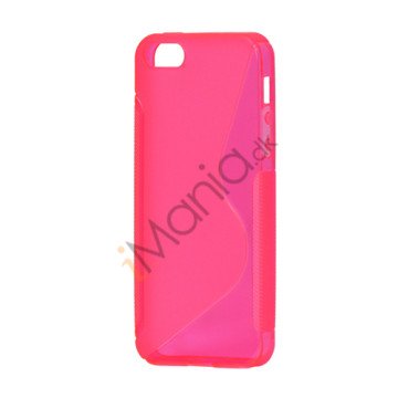 S Formet TPU Gele Case Cover til iPhone 5 - Rose