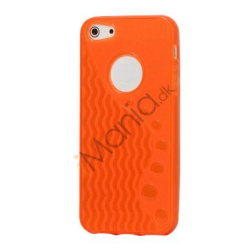 Anti-slip Bølge TPU Case iPhone 5 cover - Orange