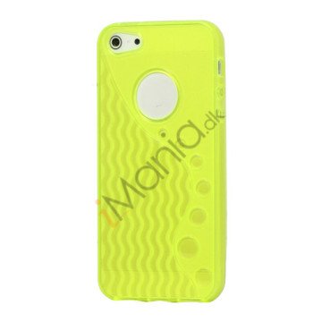 Anti-slip Bølge TPU Case iPhone 5 cover - Gul