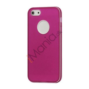 Hvid-kantede Frosted TPU Gel Case iPhone 5 cover - Violet