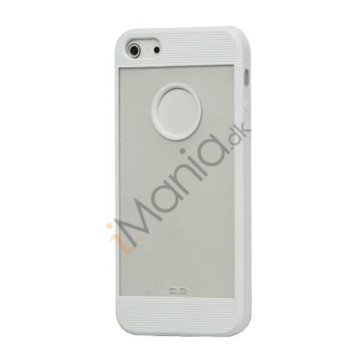 Mat Plastic & TPU Combo Cover Case til iPhone 5 - Hvid