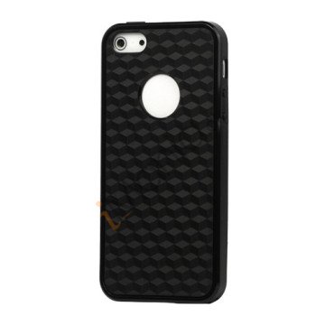 Cube Square TPU Cover Case til iPhone 5 - Sort