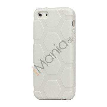 Anti-slip Fodbold Mønster TPU Case iPhone 5 cover - Hvid