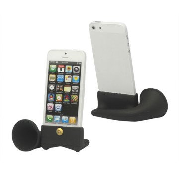 Silicone Horn Holder Forstærker Højttaler til iPhone 5 - Sort