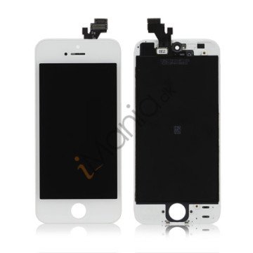 iPhone 5 LCD og Digitizer sæt inkl glas, digitizer og LCD, Klasse A+ - Hvid