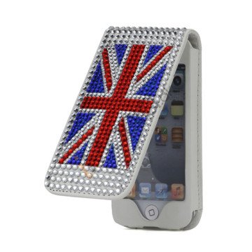 Bling Bling Smykkesten UK Flag Lodret Flip Læder Taske til iPod Touch 5