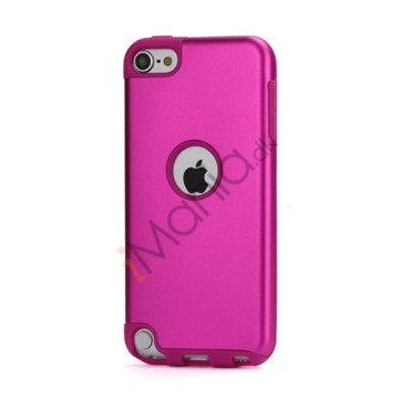 Blankt aluminum Kombineret Silikone Hard Back Case til iPod Touch 5 - Rose