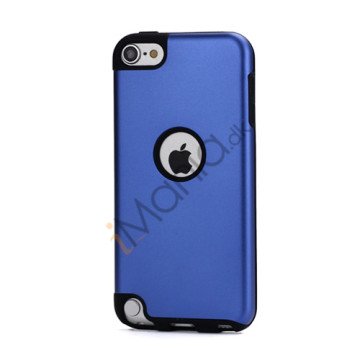 Blankt aluminum Kombineret Silikone Hard Back Case til iPod Touch 5 - Sort / Mørk Blå