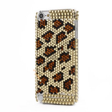 Bling Diamant Krystal Smykkesten Full Cover Case for iPod Touch 5 Leopard Cheetah