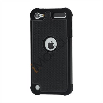 Fodbold Grain Combo Silikone og plast Hard Defender Case til iPod Touch 5 - Sort