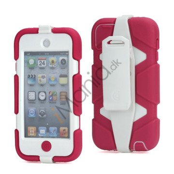 Ekstremt holdbart Hybrid Hard Case til iPod Touch 5 med bælteclip - Hvid / Rose