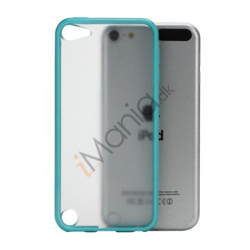 Blankt Hard Back Case til iPod Touch 5 med Soft TPU Kants - Cyan