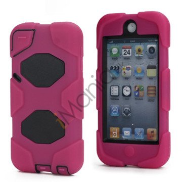 Stødsikkert Hybrid Hard Case til iPod Touch 5 med Beskyttelses Film - Sort / Rose