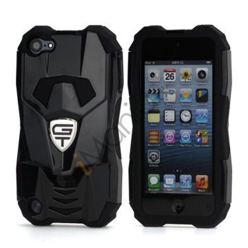 Ny Cool 3D Sportsvogn Silicone + indbundet Hybrid Case til iPod Touch 5 - Sort