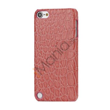 Moderigtigt Blankt Crocodile Læder Skin Hard Case til iPod Touch 5 - Watermelon Rød