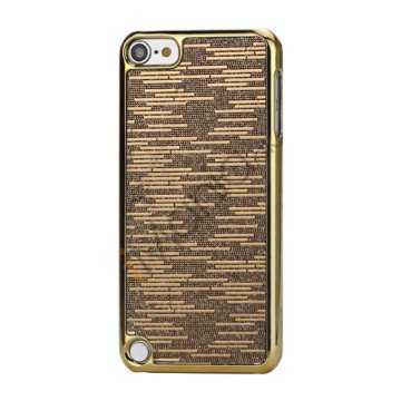 Bling Vandret Striber Galvaniseret Hard Beskyttelses Case til iPod Touch 5 - Brown