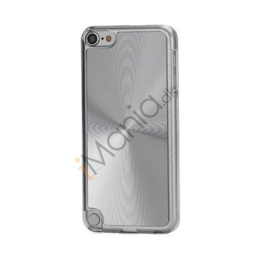 Metallic CD Mønster Transparent Kant Hard Case Cover Skin til iPod Touch 5 - Sølv