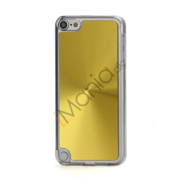 Metallic CD Mønster Transparent Kant Hard Case Cover Skin til iPod Touch 5 - Guld