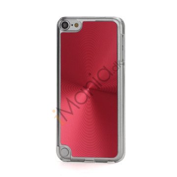 Metallic CD Mønster Transparent Kant Hard Case Cover Skin til iPod Touch 5 - Rød