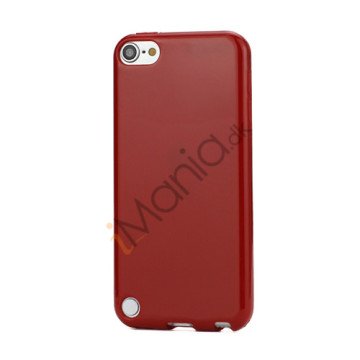 Skinnende Ensfarvet TPU Cover Case til iPod Touch 5 - Rød