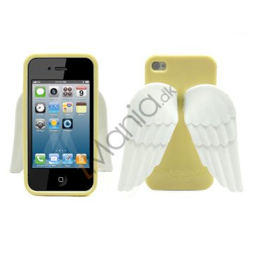 iPhone 4 4S 3D TPU Cover Med Englevinger - Gul