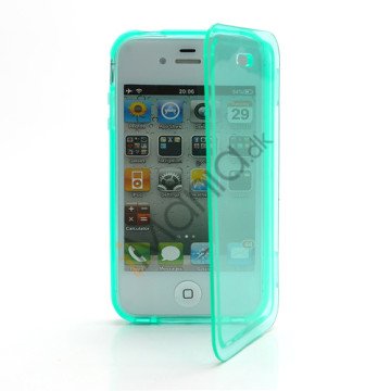 Dobbelt iPhone 4 4S TPU Cover - Gennemsigtig Cyan