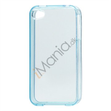 Blankt gennemsigtigt iPhone 4 cover (TPU) - Gennemsigtig Blå