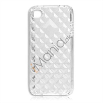 Gennemsigtigt Mønstret TPU Cover Til iPhone 4 / 4S- Gennemsigtig