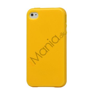 Blankt ensfarvet cover til iPhone 4 og iPhone 4S (TPU) - Gul