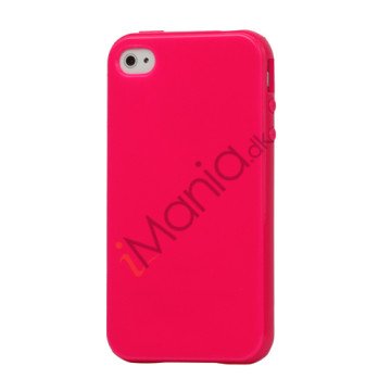 Blankt ensfarvet cover til iPhone 4 og iPhone 4S (TPU) - Rose